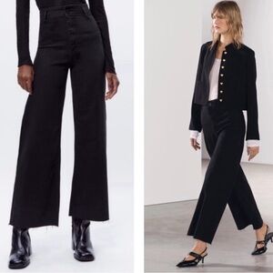 Zara The Marine Straight Slim Fit Relaxed Leg High Rise Pants